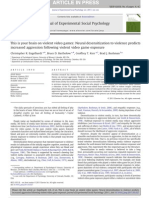 Neural Desensitization To Violence Predicts Increased Aggression Following Violent Video Game Exposure Brad J. Bushman