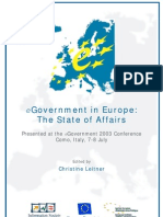 Egovernment in Europe:: The State of Affairs