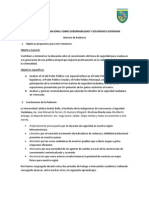 Conclusiones Del Seminario Internacional Sobre Gobernabilidad y Seguridad Ciudadana