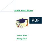 Capstone Final Paper: Ann M. Webb Spring 2012