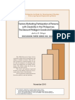 Factors Motivating Participation of Persons With Disability in The Philippines