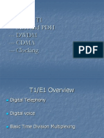 E1 and T1 - SDH and PDH - DWDM - CDMA - Clocking