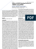 Simulation Analysis of AODV Routing Protocol of Manet Using Opnet