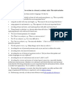 Academic Writing Guidelines