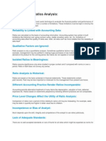 Limitations of Ratios Analysis