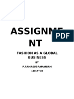 Assignme NT: Fashion As A Global Business