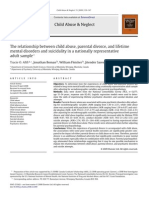 The Relationship Between Child Abuse, Parental Divorce, and Lifetime Mental Disorders and Suicidality in A Nationally Representative Adult Sample