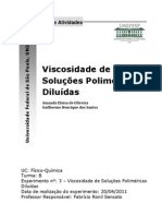 Viscosidade de Soluções Poliméricas Diluidas