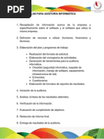 Plan para Auditoría Informática