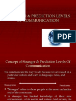 Stranger &amp Prediction Levels of Communication