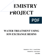 Chemistry Project: Water Treatment Using Ion Exchange Resins