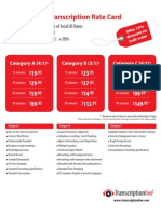 Transcription Rate Card