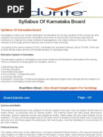 Syllabus of Karnataka Board