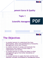 Management Gurus & Quality Topic 1 Scientific Management