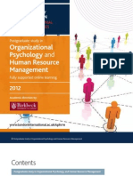 Organizational Psychology Human Resource Management: Postgraduate Study in