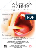 Oral Head Neck Cancer Screening Poster - 2012