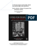 Cities For People Not For Profit, 2012, Notes Sur La Théorie Urbaine Critique Et Sur La Praxis D Un Urbanisme Radical