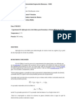 Relatório Físico-Químico - Aplicação Da Lei de Dalton para Determinar o Volume Molar de Um Gás