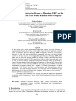 The Impact of Enterprise Resource Planning (ERP) On The Internal Controls Case Study: Esfahan Steel Company