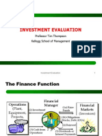 Investment Evaluation: Professor Tim Thompson Kellogg School of Management