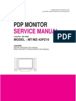 Service Manuals LG TV PLASMA MT42PZ10 MT-42PZ10 Service Manual