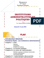 Cours Institution Administratives Et Politiques Premiere Partie