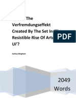 How Is The Verfremdungseffekt Created by The Set in The Resistible Rise of Arturo Ui'?