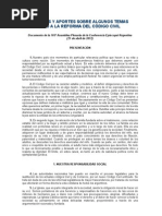 Reflexiones y Aportes Sobre Algunos Temas Vinculados A La Reforma Del Código Civil