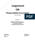 "Responsibility Accounting": Assignment ON