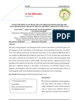 Study The Effects of High and Low Frequencies Pulsed Square Electromagnetic Fields On The Logarithmic Growth of The E.coli