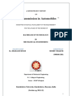 Minor Project Report On Power Transmission in Automobiles