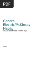 General Electric/Mckinsey Matrix: Click To Edit Master Subtitle Style