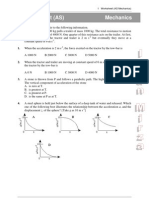 Worksheet 01 Mechanics