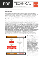 Internal Audit: Relevant To Acca Qualification Paper P1