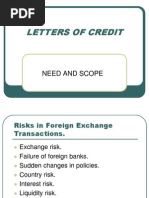 Letters of Credit: Need and Scope