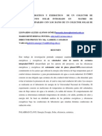 Analisis Energetico y Exergetico de Un Colector de Almacenamiento Solar Integrado en Matriz de