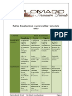 Rubrica para Evaluar Un Resumen Analitico