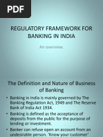 Regulatory Framework For Banking in India