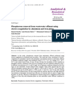 Analytical &: Phosphorous Removal From Wastewater Effluent Using Electro-Coagulation by Aluminum and Iron Plates