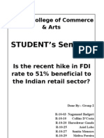 STUDENT's Seminar: Is The Recent Hike in FDI Rate To 51% Beneficial To The Indian Retail Sector?