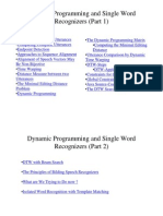 Dynamic Programming and Single Word Recognizers (Part 1)