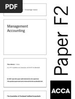 ACCA F2 Management Accountant Solved Past Papers 0107