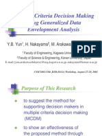 Multiple Criteria Decision Making Using Generalized Data Envelopment Analysis