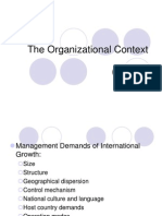 The Organizational Context: (Chapter 2)