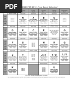 Final Exam Schedule Spring 2012