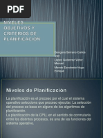 Niveles, Objetivos y Criterios de Planificación