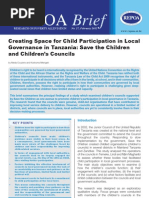 Creating Space For Child Participation in Local Governance in Tanzania: Save The Children and Children's Councils - REPOA Brief 27