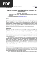 (12-18) Targeting Poor Health Improving Oral Health For The Poor and The Under Served