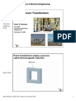 Electric Power Transformers: Selected Slides From A Class in Electrical Engineering