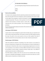 Methods of Pricing of The Issue of Materials